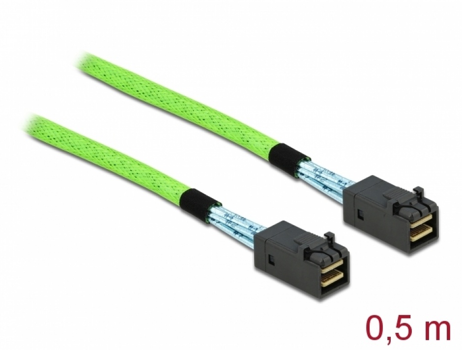 Imagine Cablu PCI Express Mini SAS HD SFF-8673 la SFF-8673 0.5m, Delock 86624